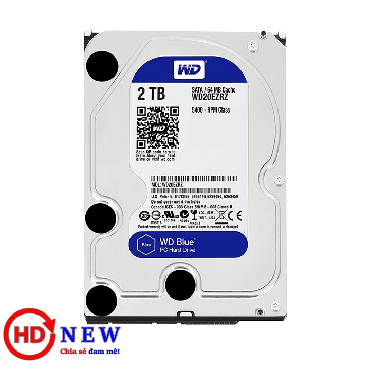 Ổ cứng HDD Western Digital Caviar Blue 3.5" WD20EZRZ 2TB | HDnew - Chia sẻ đam mê