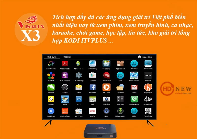 VinaBox X3 - Android Box tầm trung giá rẻ, chạy Android 6.0, chip lõi tứ - HDnew Hà Nội
