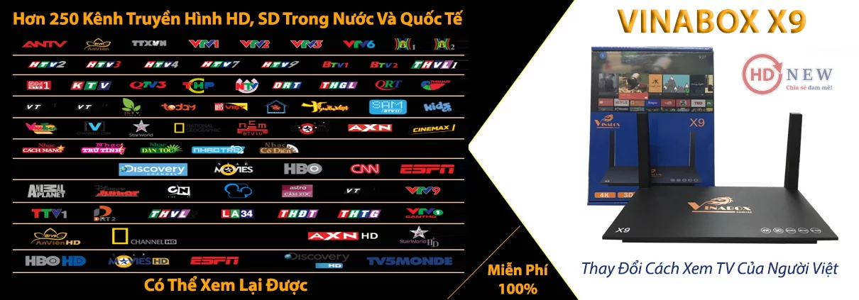 VinaBox X9 - cấu hình mạnh mẽ, Android 5.1 Lollipop, giao diện thuần Việt - HDnew Hà Nội