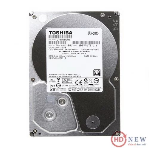 Ổ cứng HDD Toshiba AV 3.5" DT01ABA200V 2TB - HDnew Hà Nội
