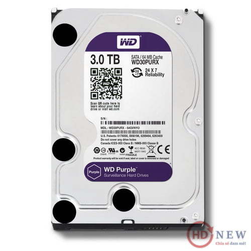Ổ cứng Western Digital Purple 3TB (WD30PURX) | HDnew - Chia sẻ đam mê