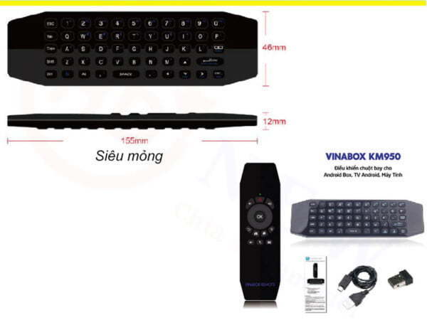 Bàn phím chuột bay tích hợp voice VinaBox KM950V | HDnew - Chia sẻ đam mê