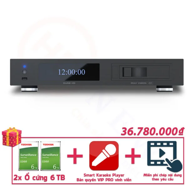 Trọn bộ Karaoke + Xem phim Dune HD Max Vision 4K (All in one) - 2x HDD 6TB | Trọn bộ HD - 4K | HDnew - Chia sẻ đam mê