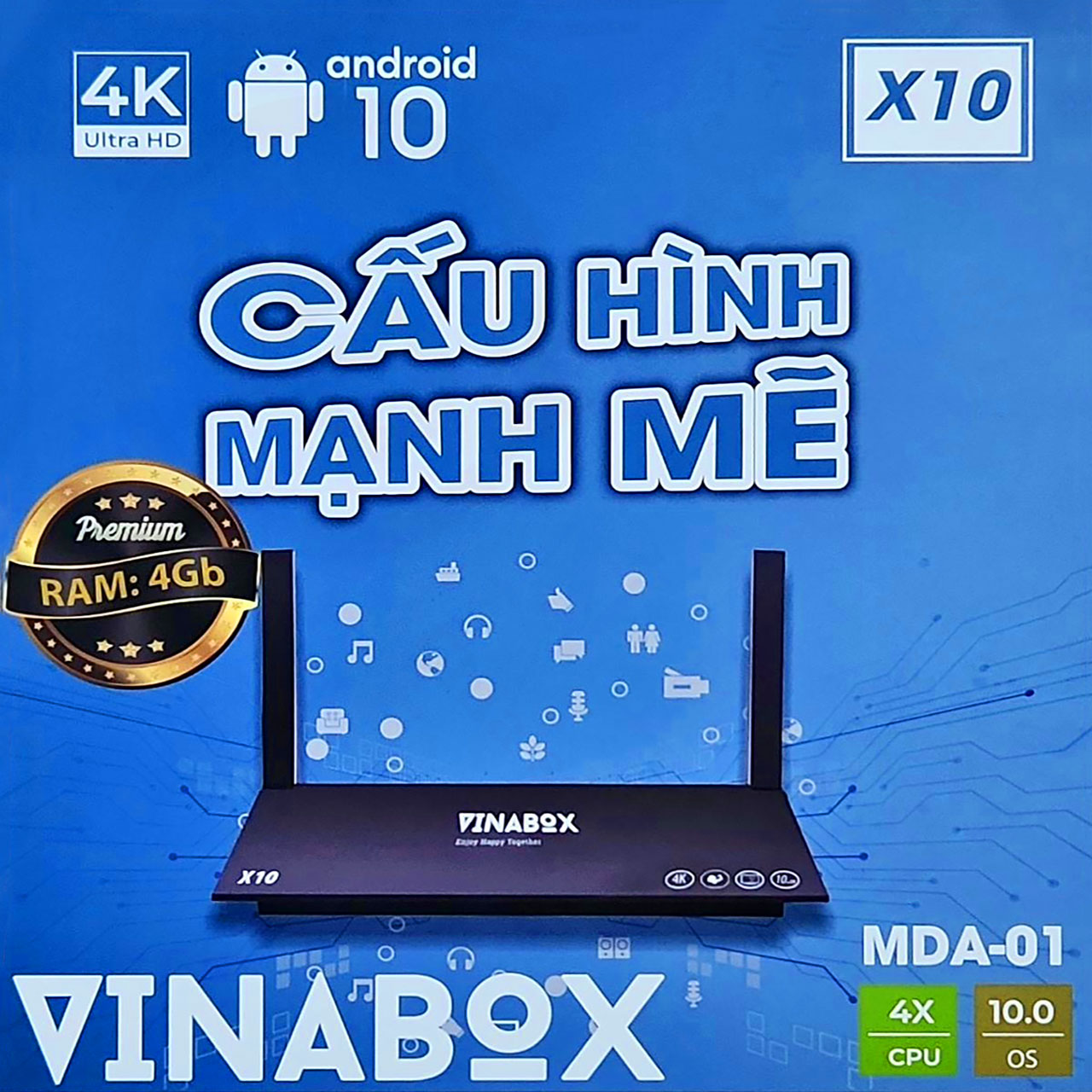 VinaBox X10 2023 (4GB RAM, 32GB ROM) | Android TV Box | HDnew - Chia sẻ đam mê